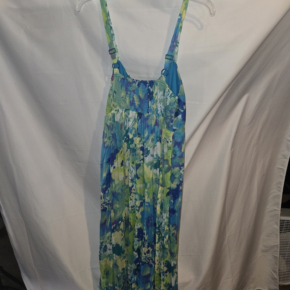 Women's Colorful Floral Maxi Dress - Picture 3 of 3